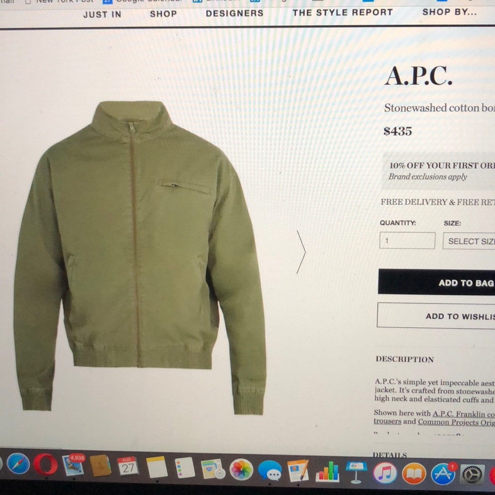 Stonewash cotton bomber jacket